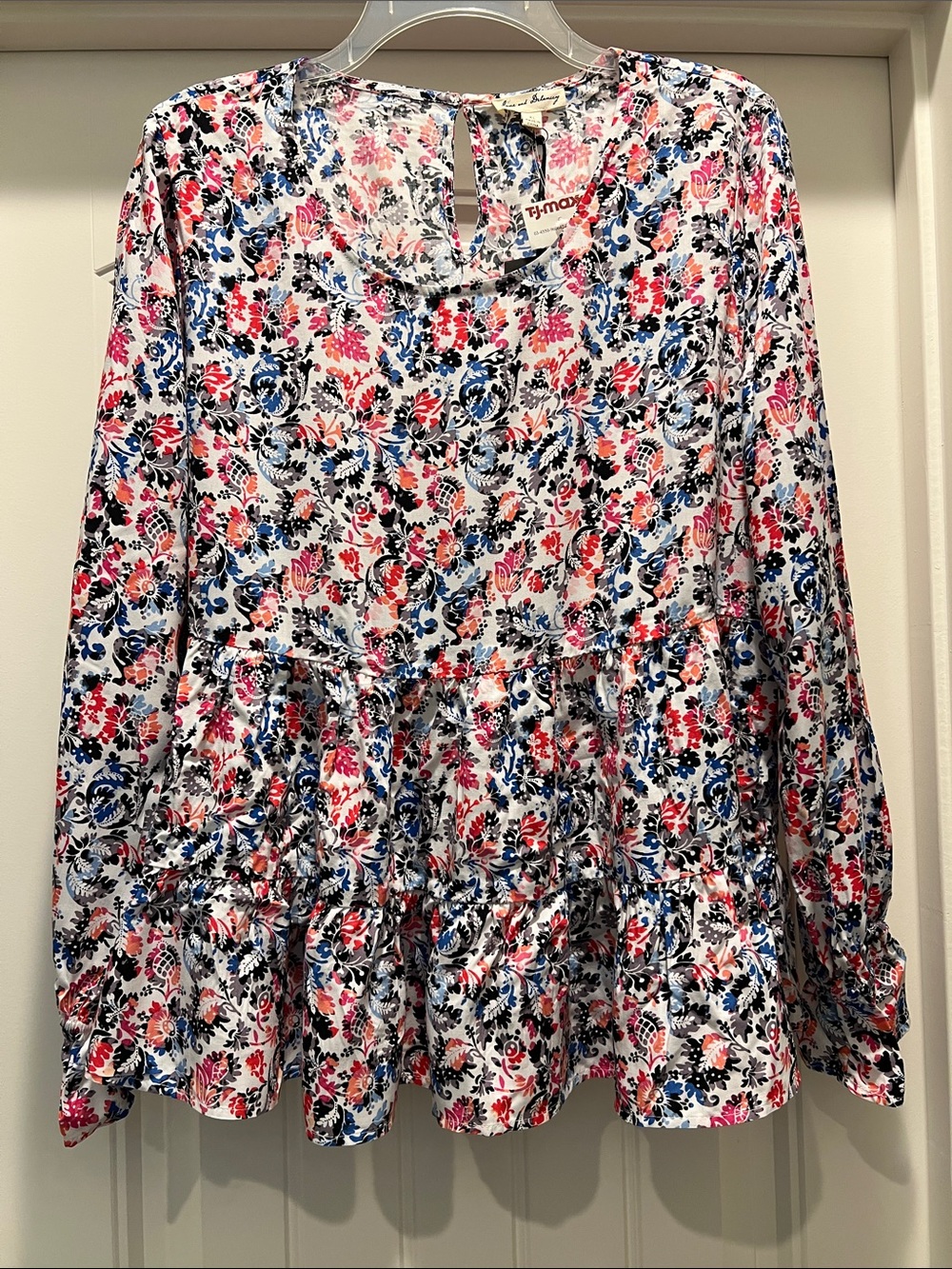 Multi-colored Tiered Long-Sleeve Top NWT
